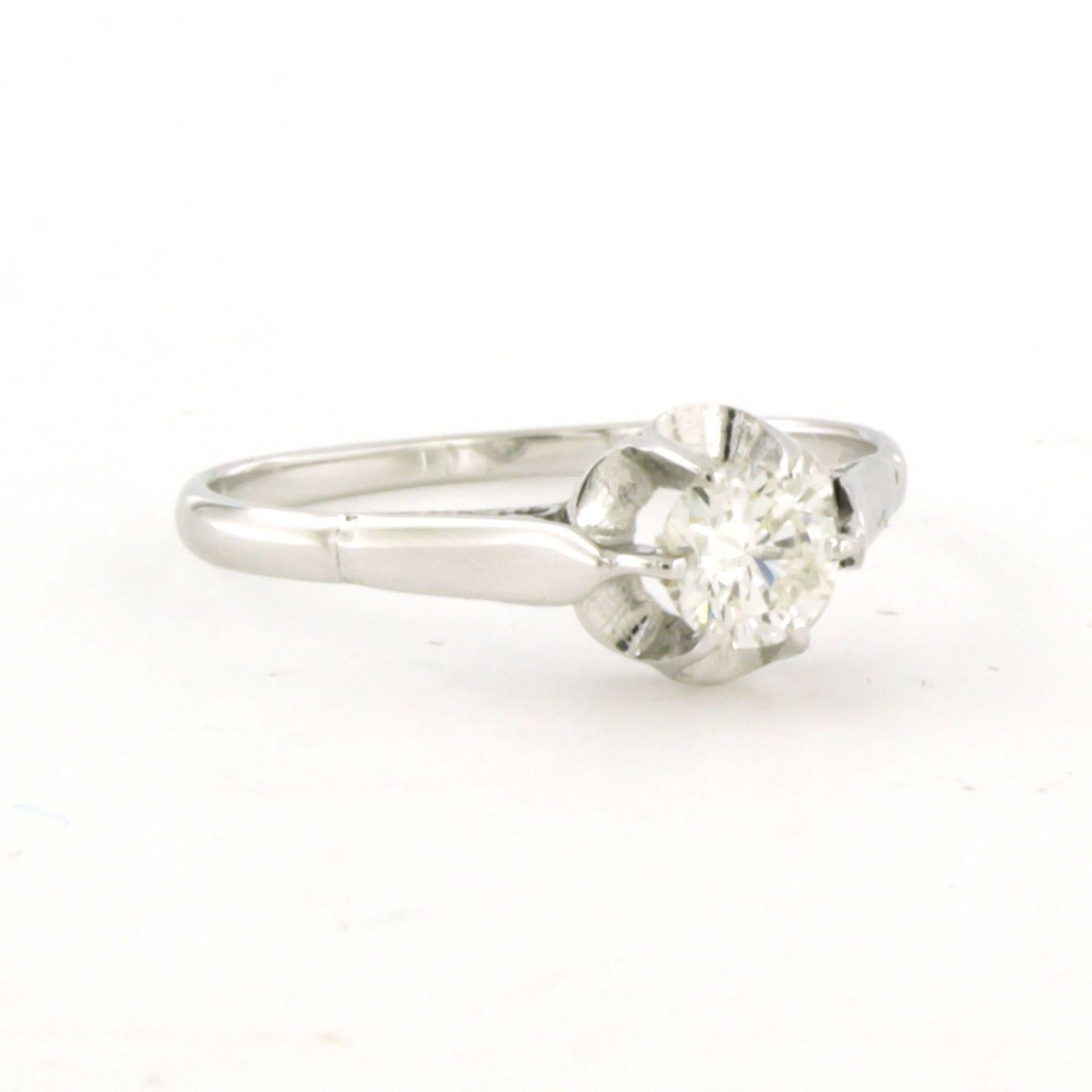 Bague solitaire avec diamant taille brillant Up[ à 0.45ct or blanc 14k 1.7 grammes Pour femmes en vente