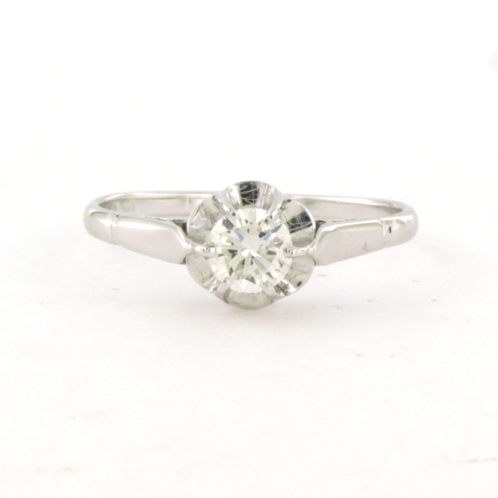 Bague solitaire avec diamant taille brillant Up[ à 0.45ct or blanc 14k 1.7 grammes en vente 1