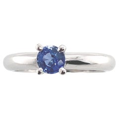 Bague solitaire avec saphir de Ceylan Or blanc 18 carats
