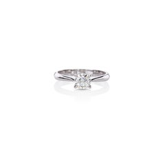 Solitaire Ring with GIA Certified 0.72ct Brilliant Cut Diamond 18Kt White Gold