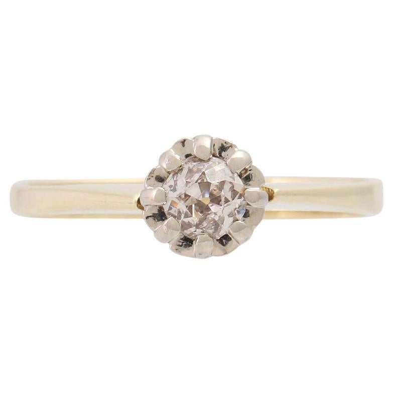 Solitaire Ring with Old-Cut Diamond Approx. 0.25 Ct, For Sale