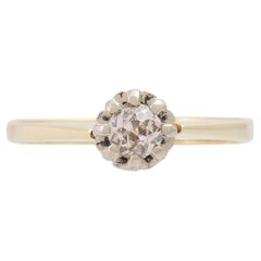 Solitaire Ring with Old-Cut Diamond Approx. 0.25 Ct,