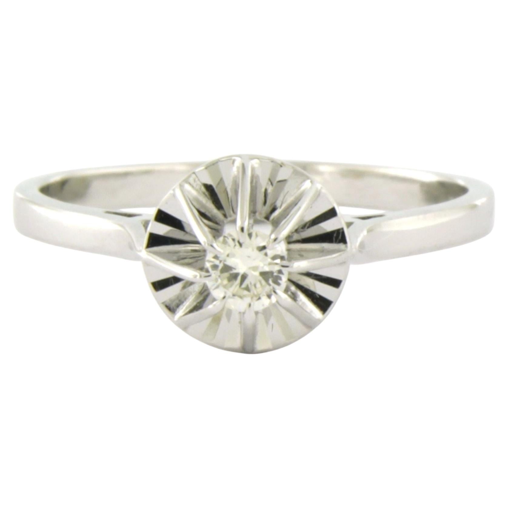 Solitaire ring with old European cut diamond up to 0.16ct 18k gold 3.4 grams