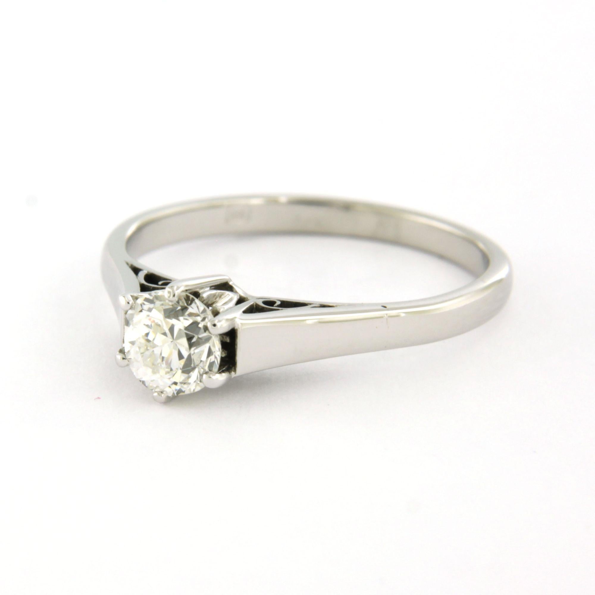 Art nouveau Bague solitaire avec diamant taille ancienne jusqu'à 0,48ct or 14k 2,3 grammes en vente