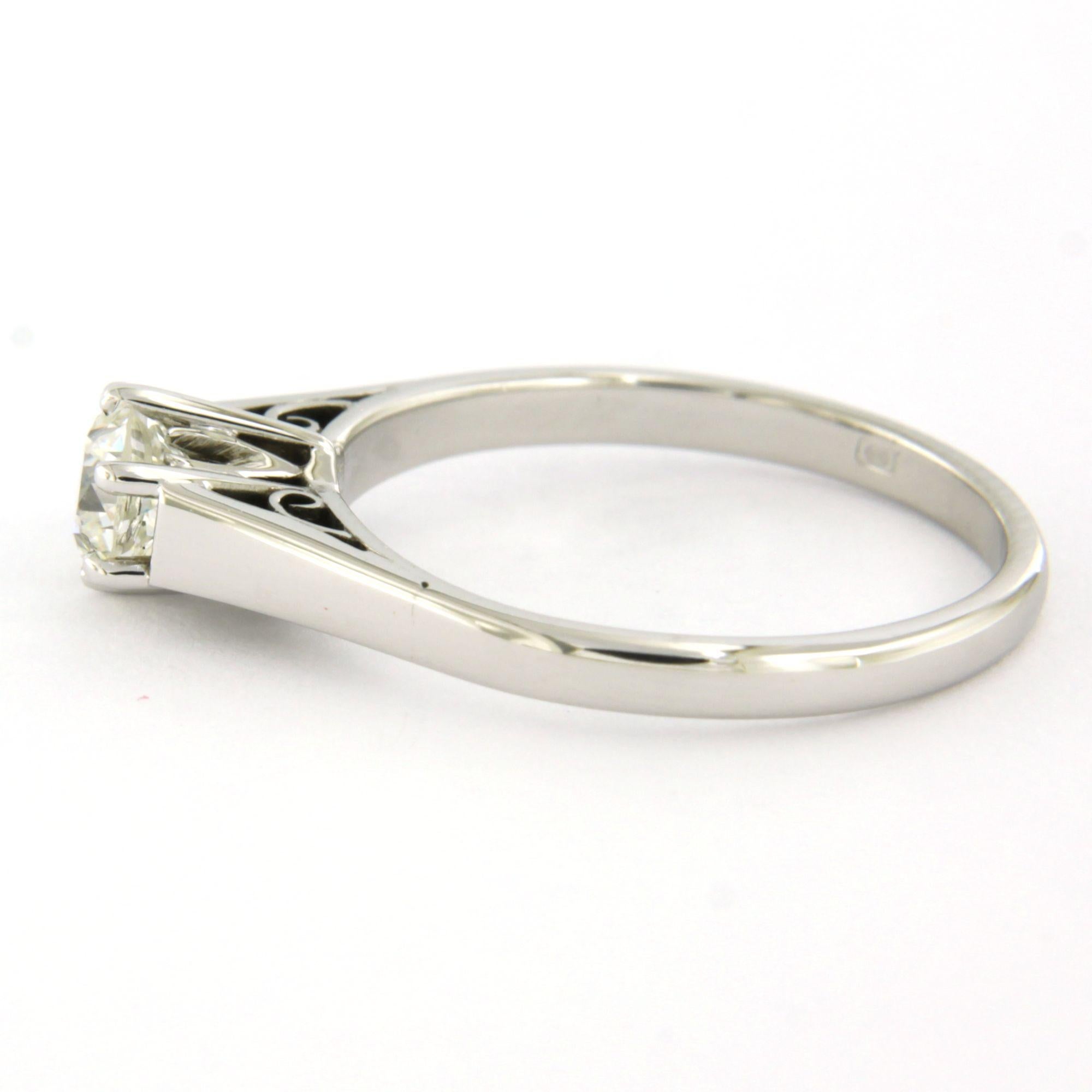Taille vieille mine Bague solitaire avec diamant taille ancienne jusqu'à 0,48ct or 14k 2,3 grammes en vente