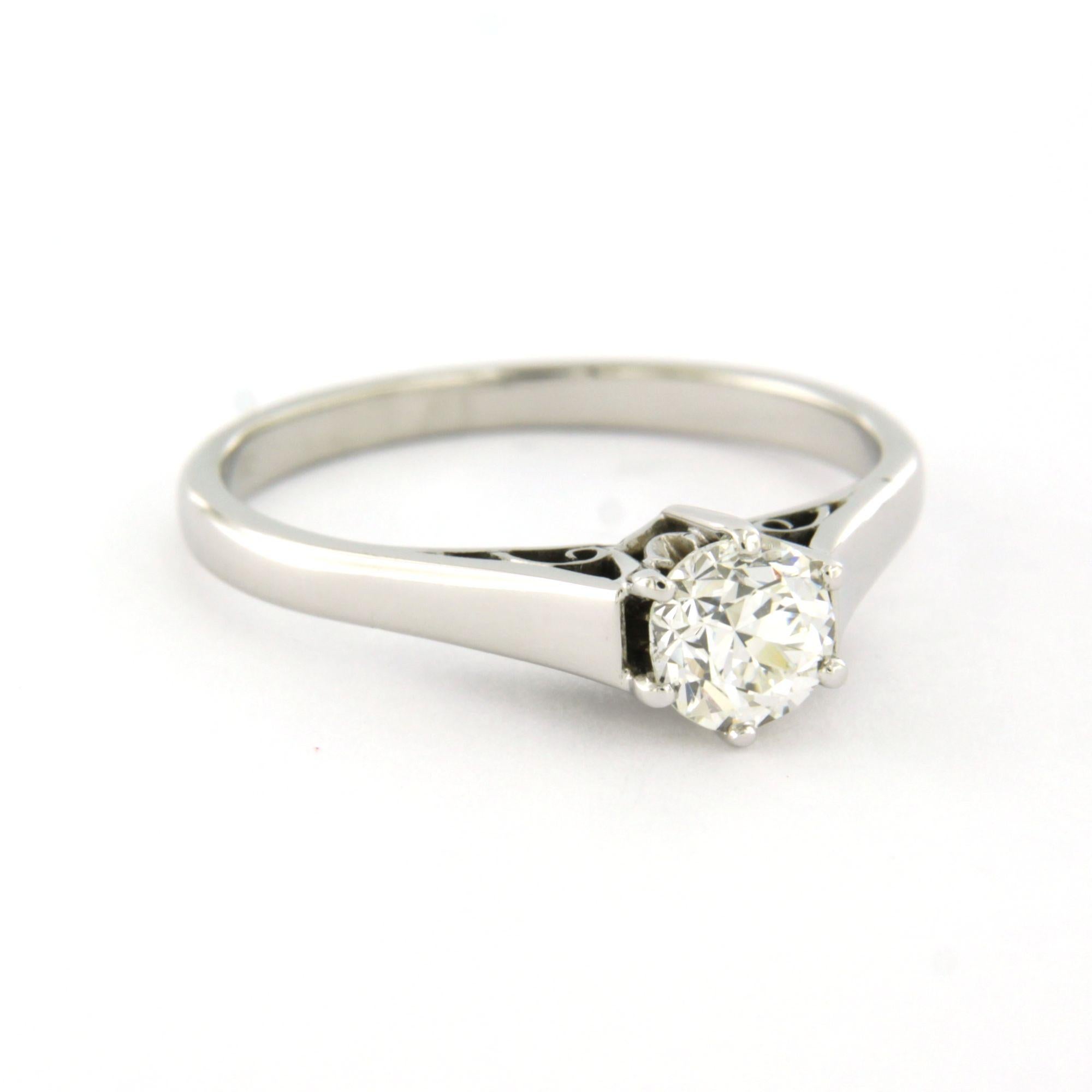 Bague solitaire avec diamant taille ancienne jusqu'à 0,48ct or 14k 2,3 grammes en vente 1
