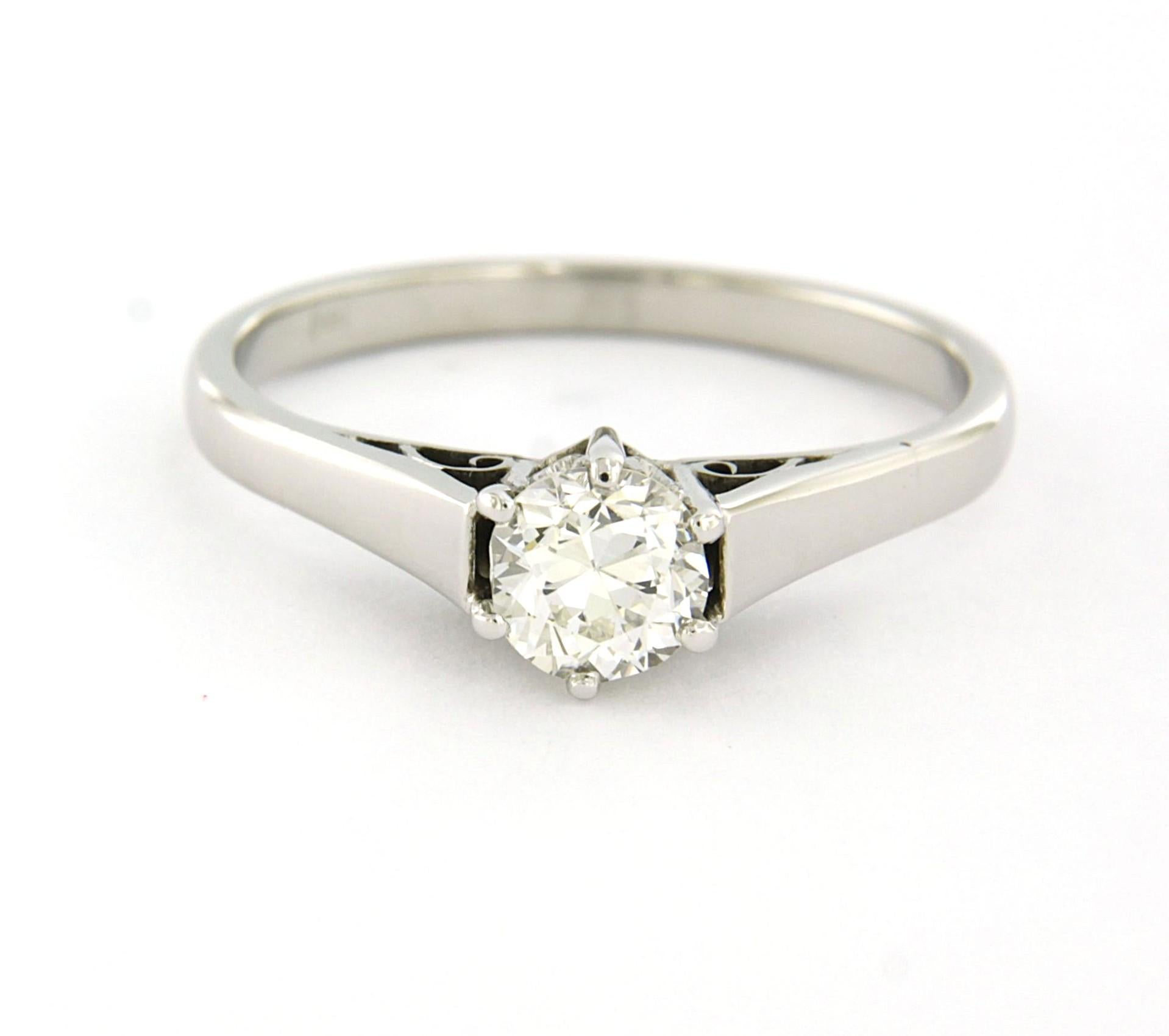 Bague solitaire avec diamant taille ancienne jusqu'à 0,48ct or 14k 2,3 grammes