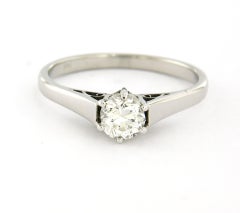 Bague solitaire avec diamant taille ancienne jusqu'à 0,48ct or 14k 2,3 grammes