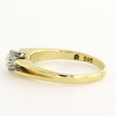 Solitaire ring with old mine cut diamond up to 0.50ct 14k bicolour gold