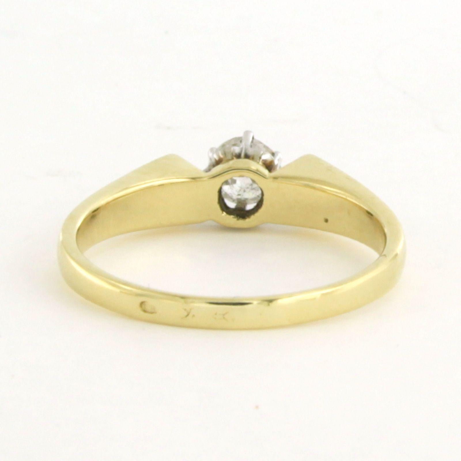 Solitär-Ring mit Diamanten im alten Minenschliff bis zu 0,50 Karat 14k zweifarbigem Gold (Moderne) im Angebot