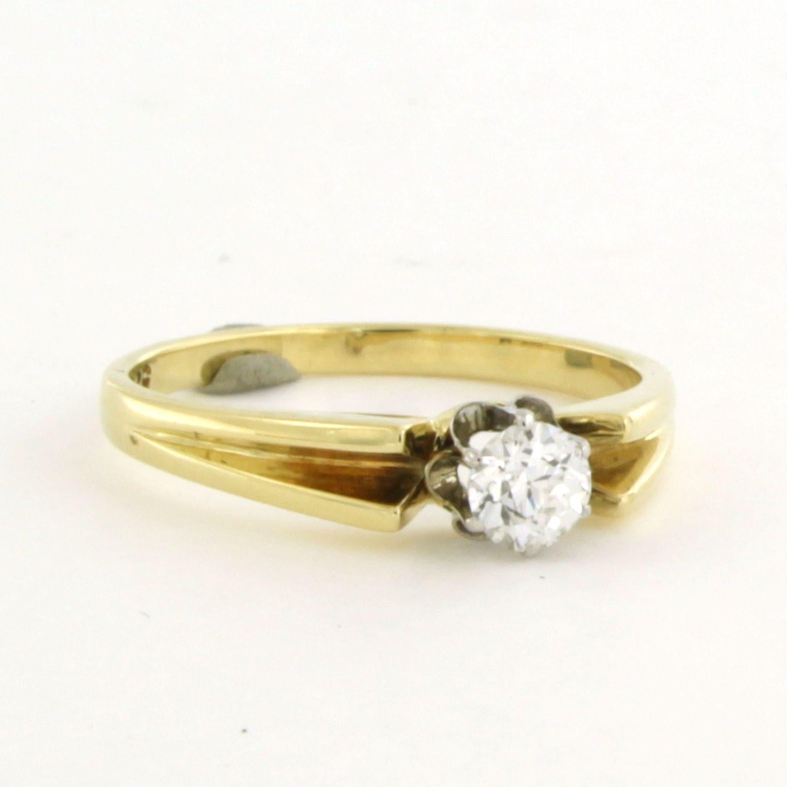 Solitär-Ring mit Diamanten im alten Minenschliff bis zu 0,50 Karat 14k zweifarbigem Gold im Zustand „Hervorragend“ im Angebot in The Hague, ZH