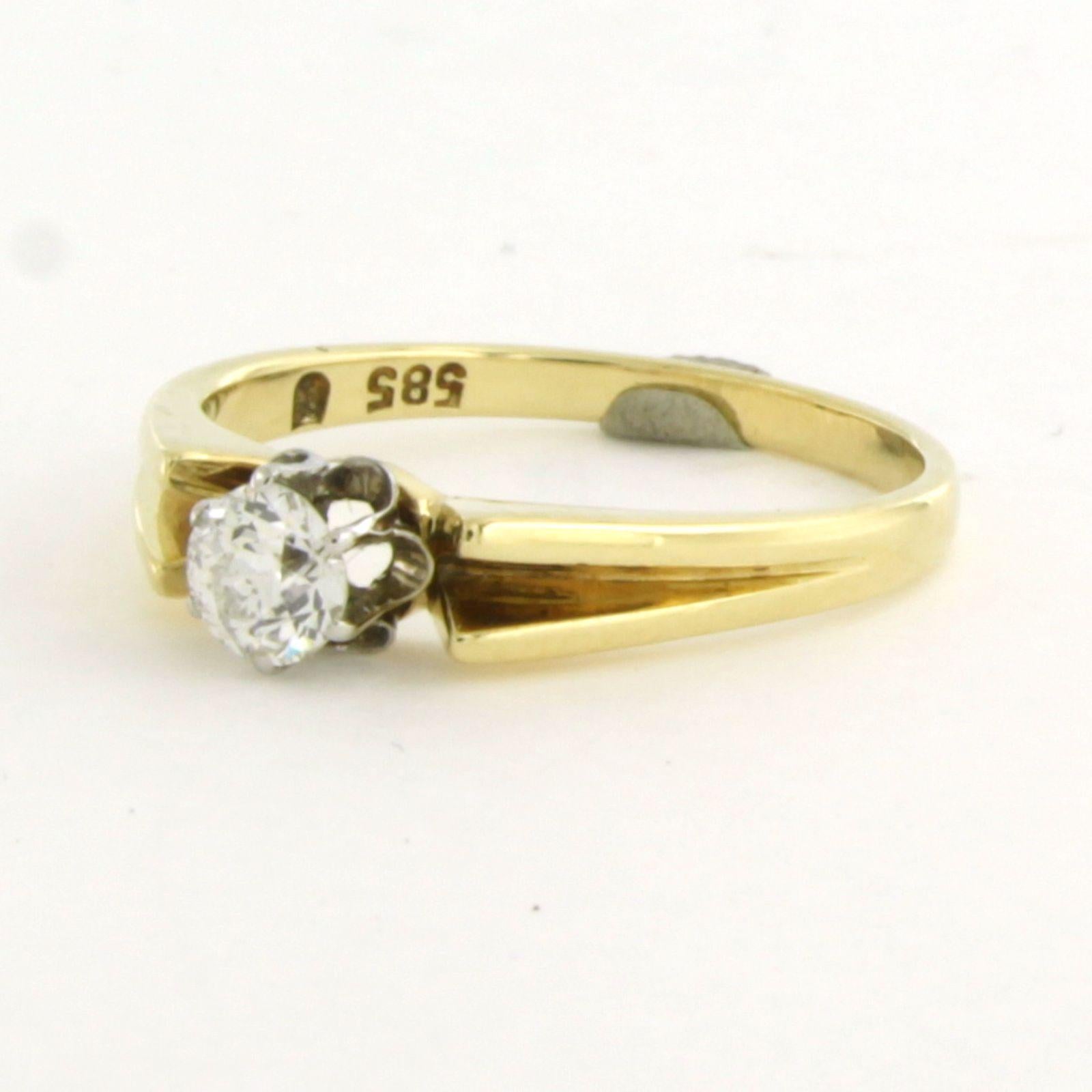 Solitär-Ring mit Diamanten im alten Minenschliff bis zu 0,50 Karat 14k zweifarbigem Gold im Angebot 1