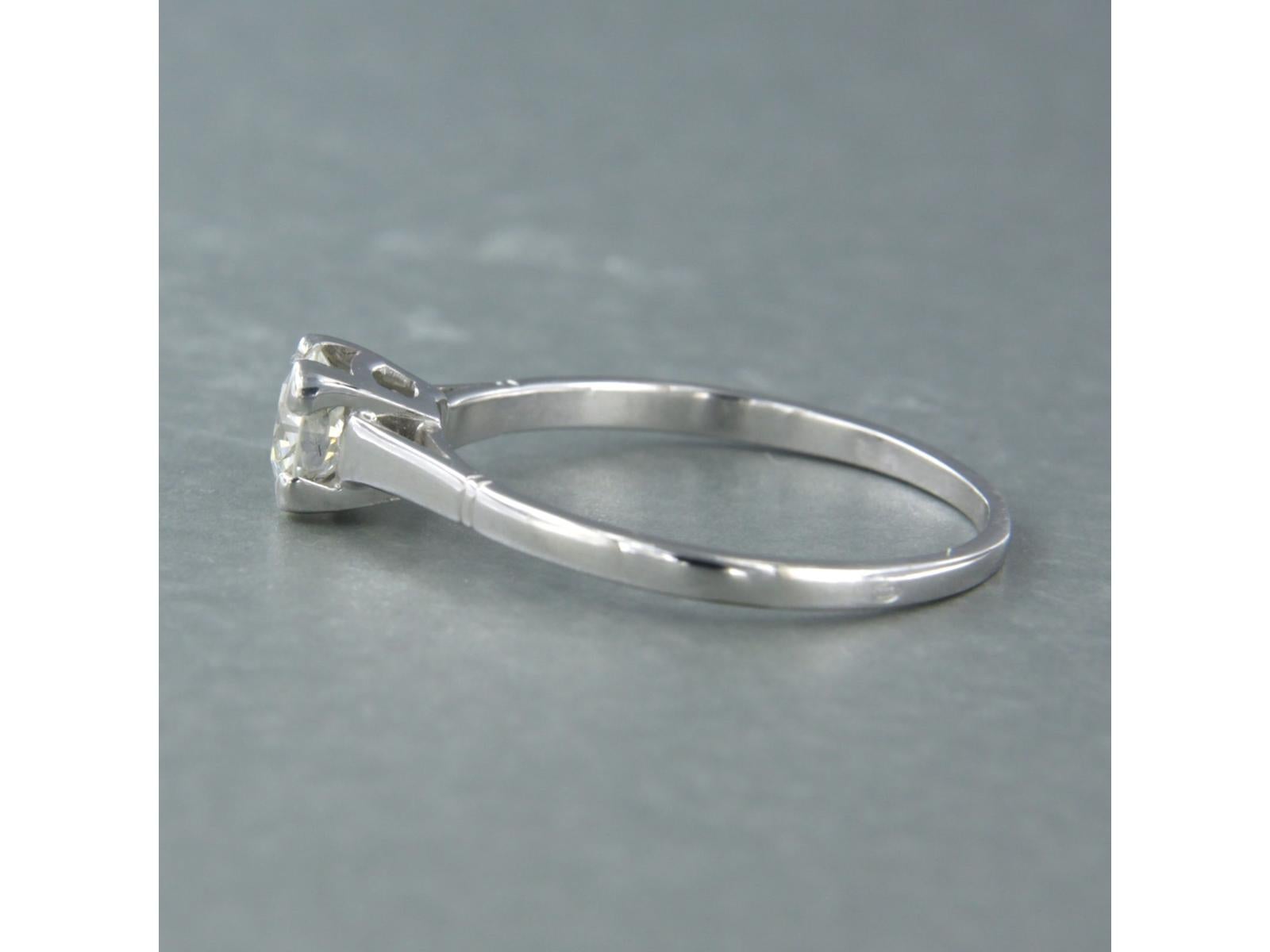 Bague solitaire avec diamant taille ancienne jusqu'à 0,50 ct Or blanc 14k 1,9 grammes en vente 2