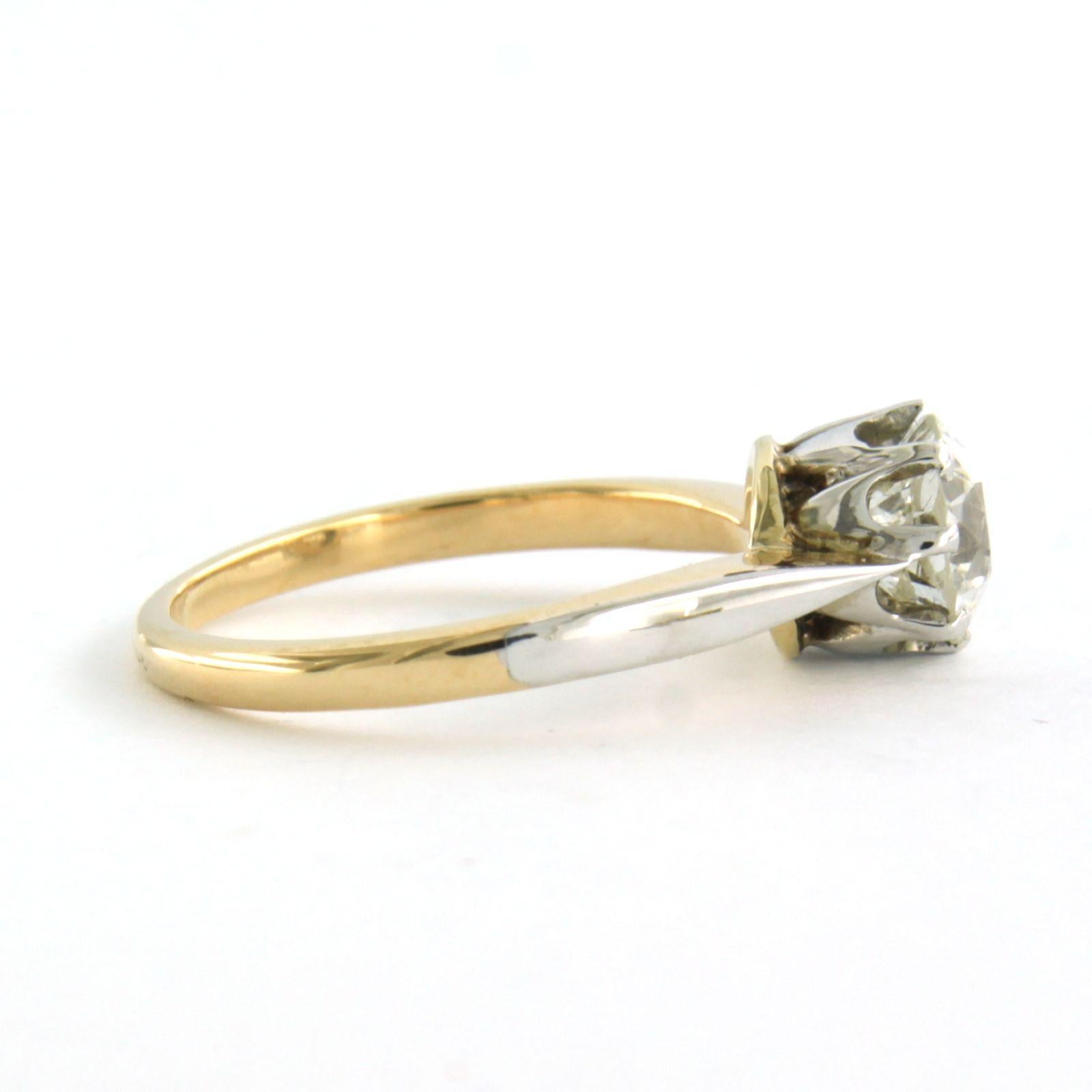 Solitärring mit altem Minenschliff-Diamanten bis zu 1,01ct 14k Gold 2,6 Gramm (Art nouveau) im Angebot