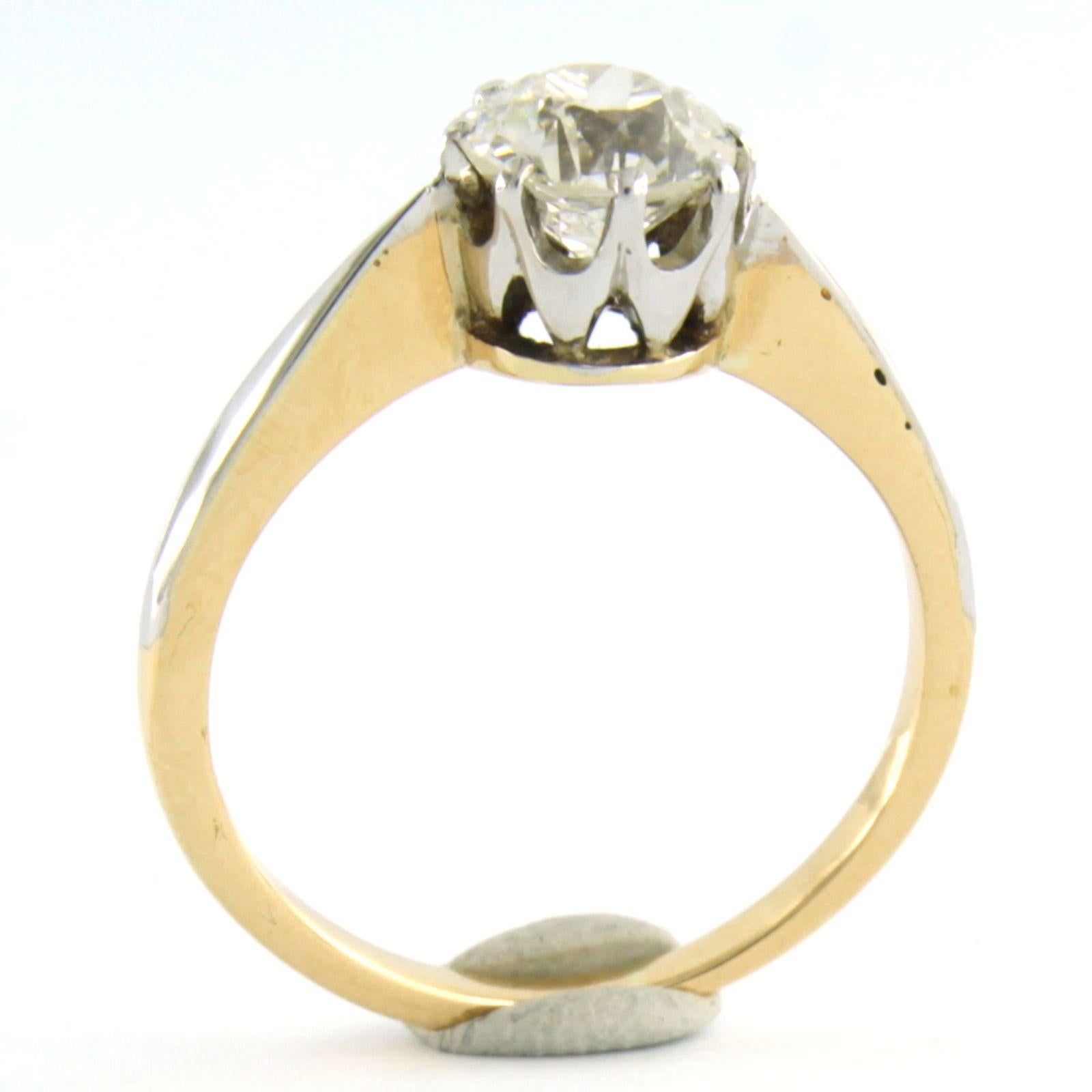 Solitärring mit altem Minenschliff-Diamanten bis zu 1,01ct 14k Gold 2,6 Gramm Damen im Angebot