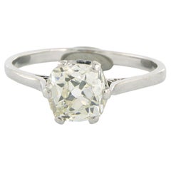 Anello solitario con diamante taglio old mine fino a 1,30ct in oro 18k e platino