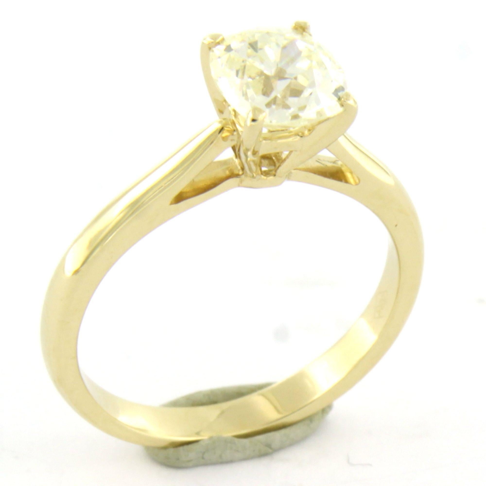 De las mujeres Anillo solitario con diamante talla mina vieja de hasta 1,50 ct 3,5 gramos Oro hueco de 14k en venta