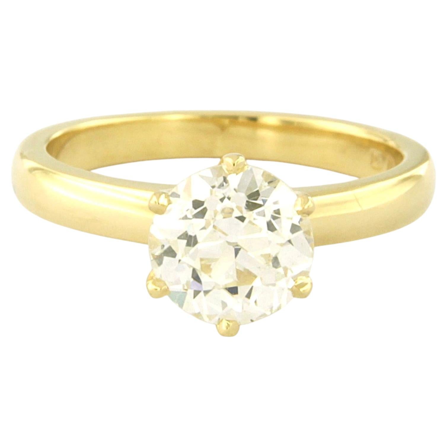 Solitaire-Ring mit einem Diamanten im Old-Mine-Schliff von bis zu 1,91 ct, 18 Karat Gelbgold