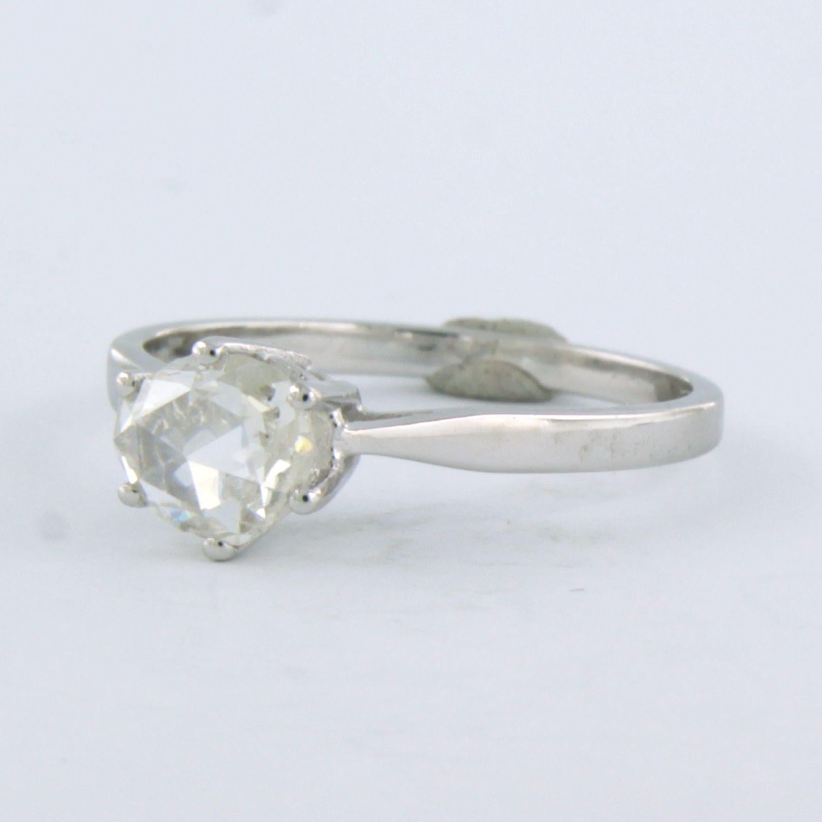 Anillo solitario con diamante talla rosa de hasta 0,60 ct - 2,3 gramos - oro blanco de 14k Corte rosa en venta