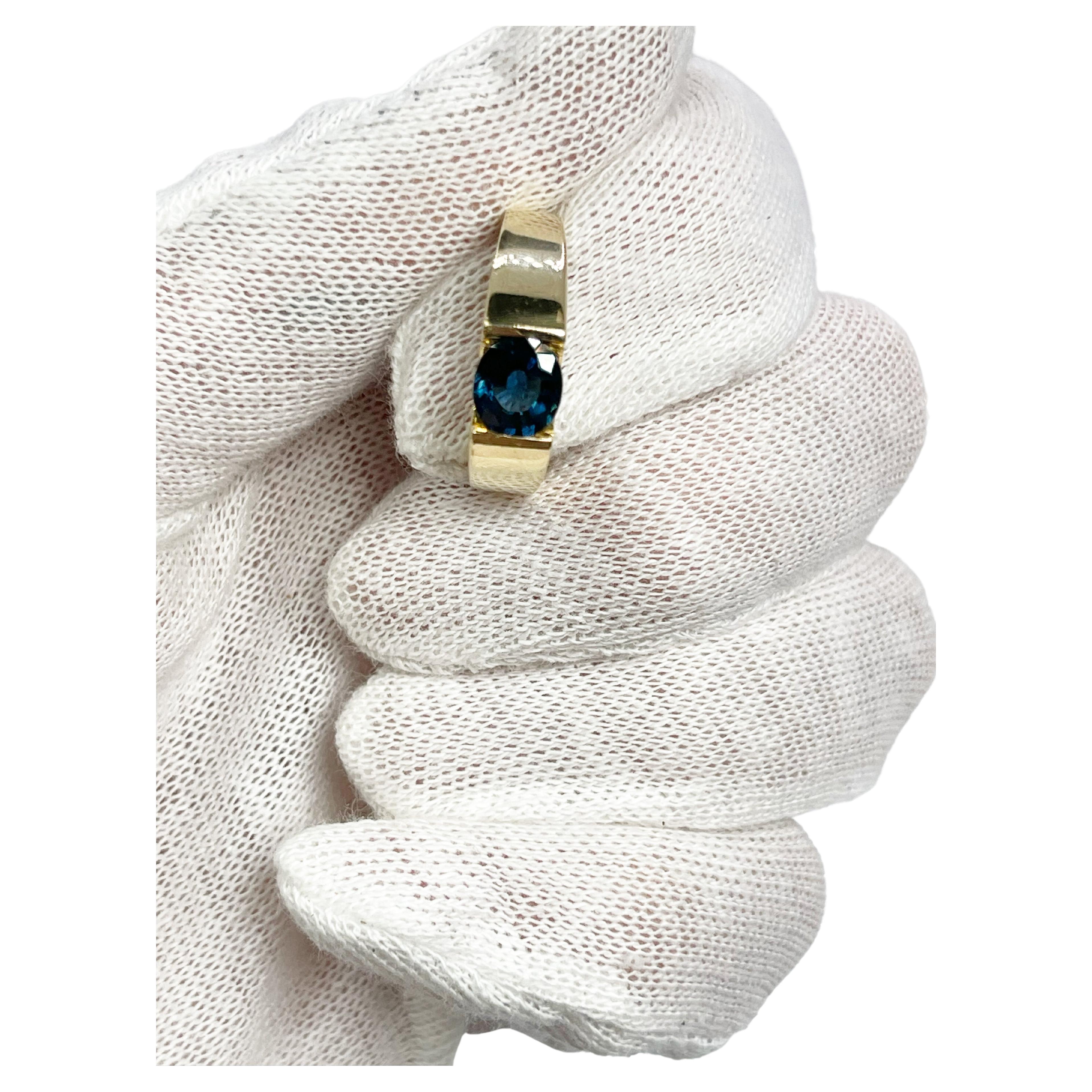 Solitär Saphir-Ring 18KT Gelbgold UNISEX 2CT