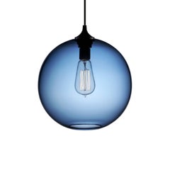 Solitaire Smoke Handblown Modern Glass Pendant Light, Made in the USA