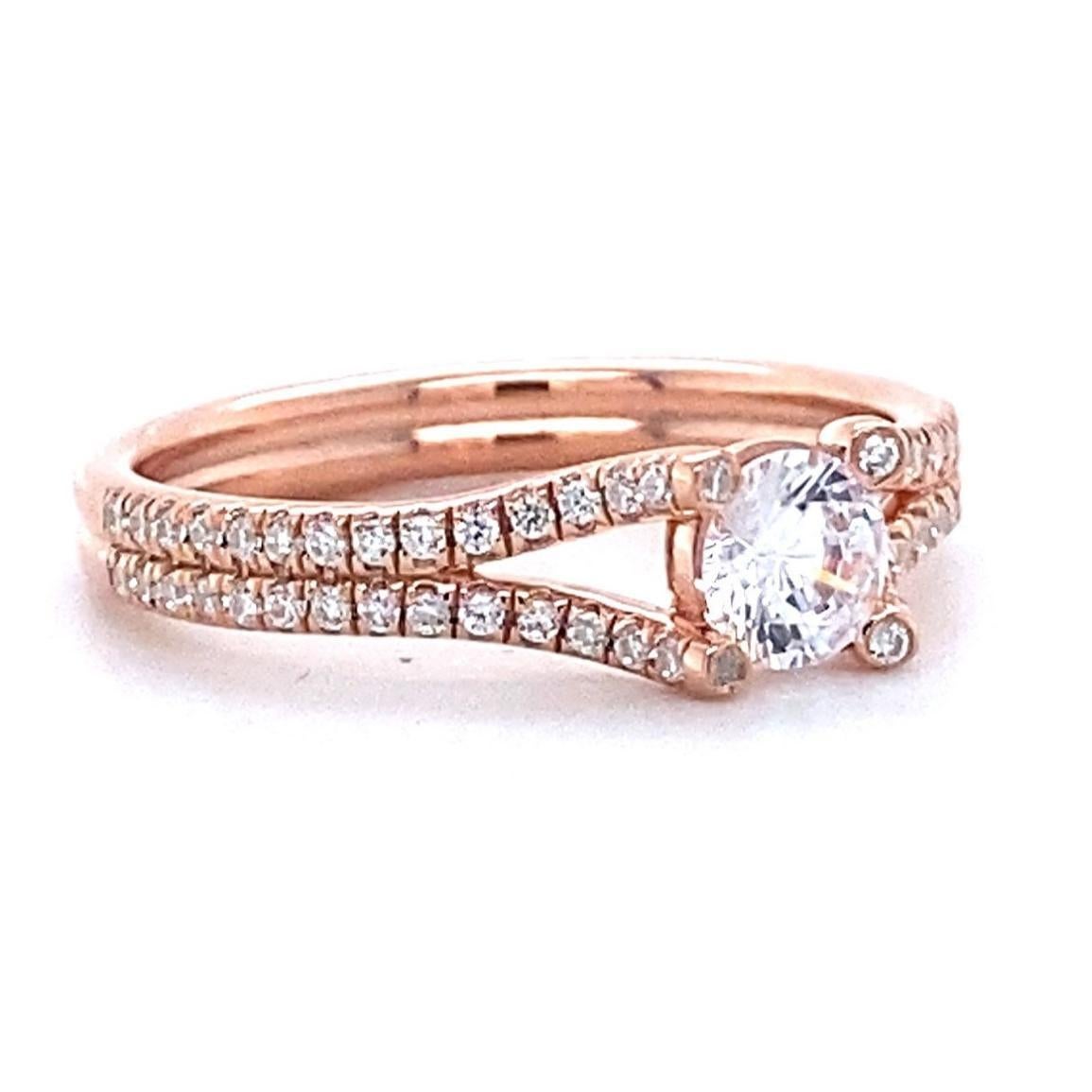 Solitaire Split Shank Natural Diamond Promise Rin… - image 5