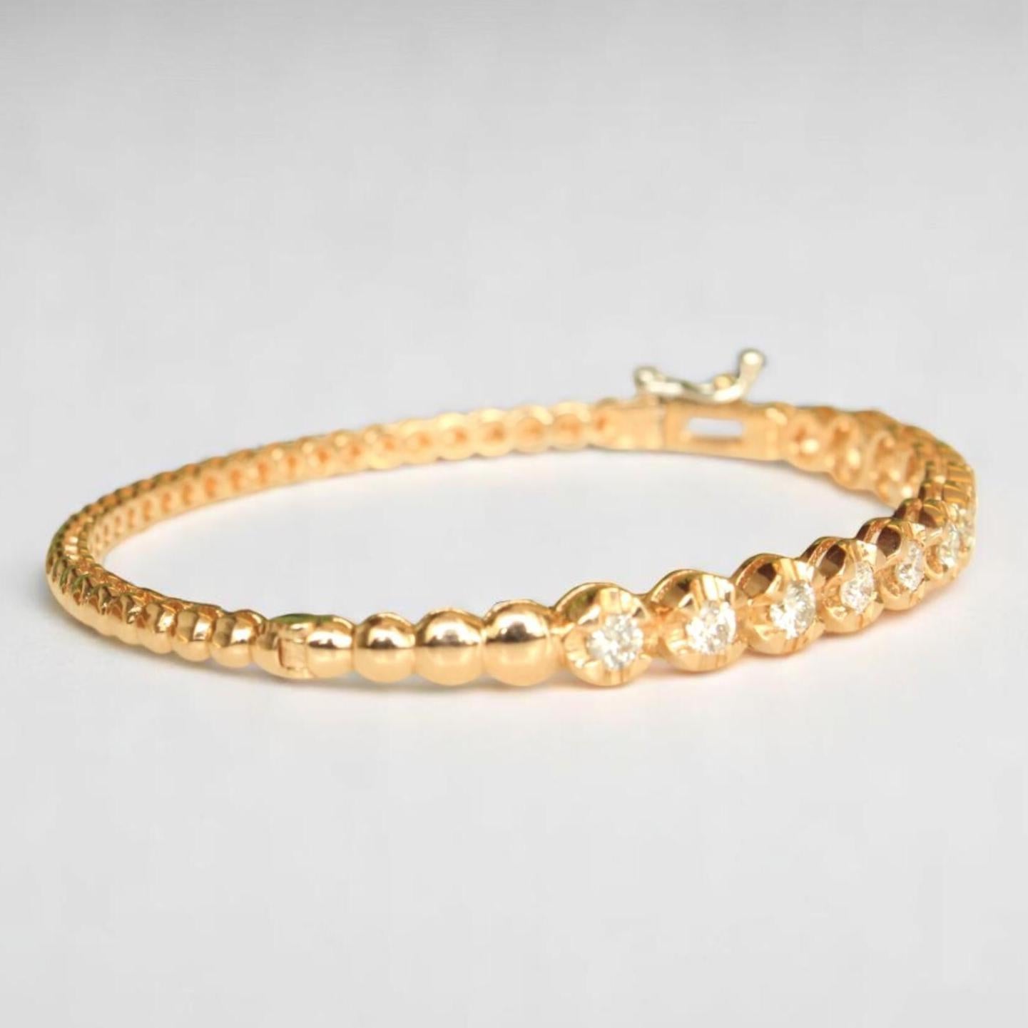 Braccialetto solitario impilabile in oro massiccio 14K (certificato) In condizioni Nuovo in vendita a New Delhi, DL