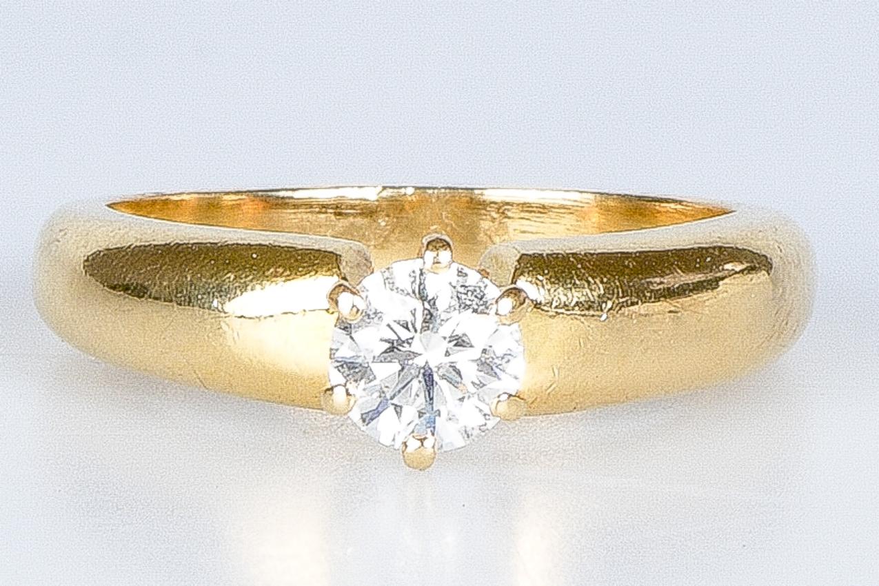 Solitaire wedding ring - 18 carat gold - 0.40ct In Excellent Condition For Sale In Monte-Carlo, MC