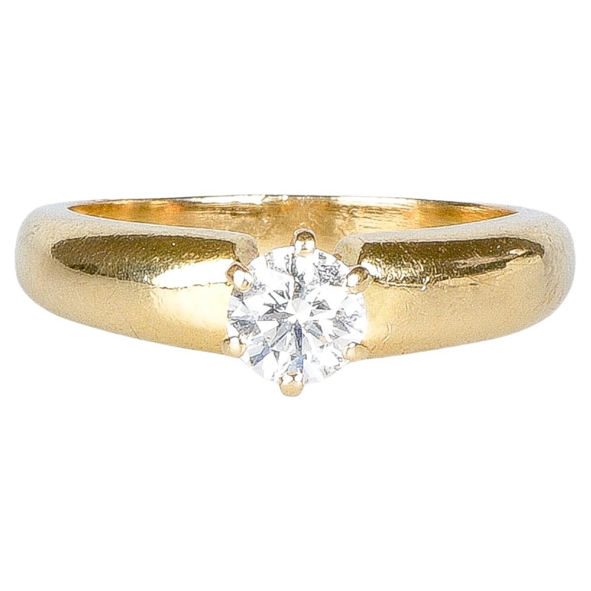 Solitaire wedding ring - 18 carat gold - 0.40ct For Sale