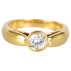 Bague de mariage solitaire en or jaune