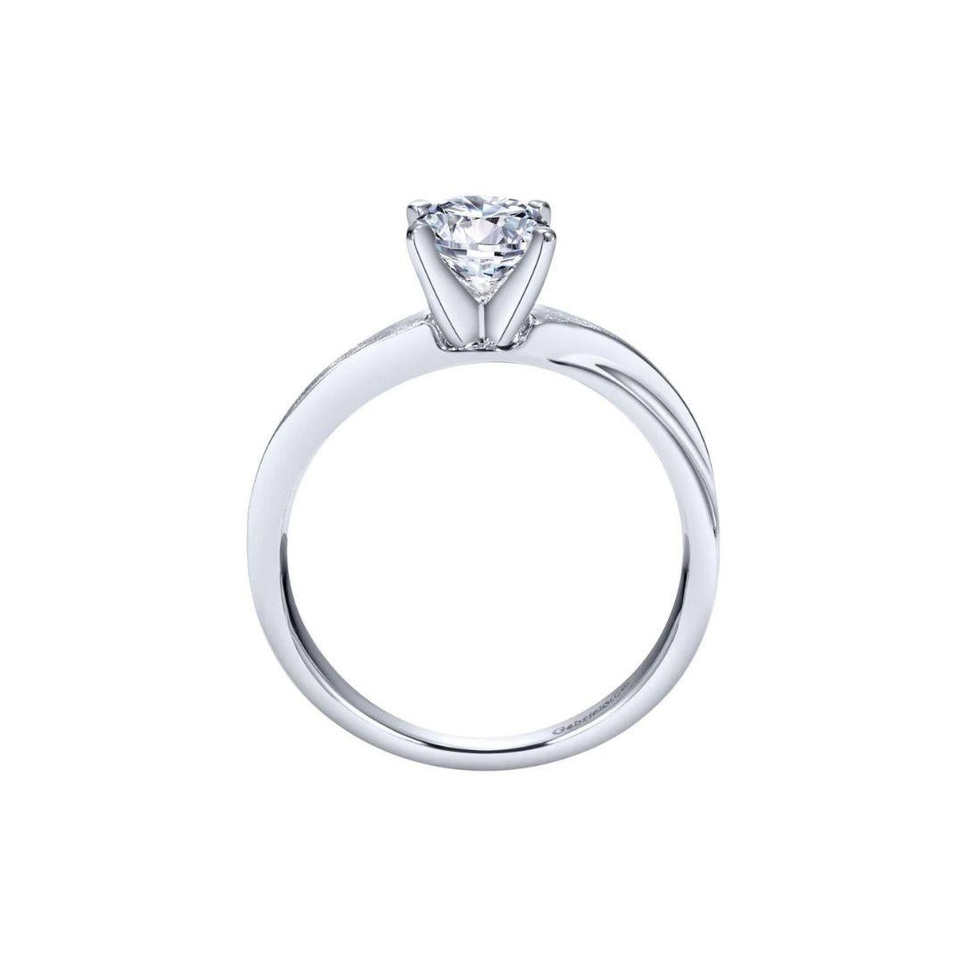 Solitaire White Gold Diamond Engagement Mounting In New Condition For Sale In Stamford, CT