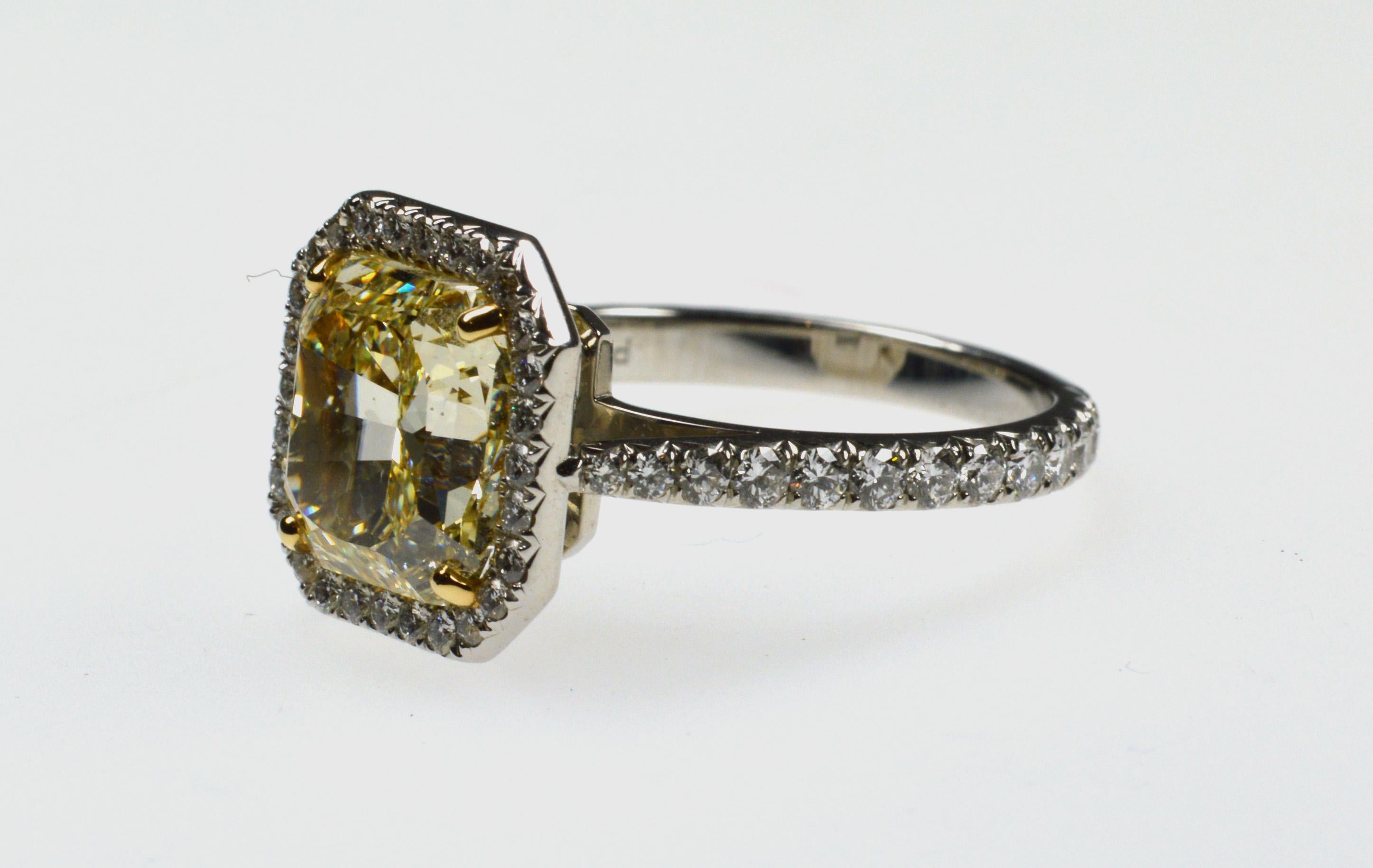 Modern Solitaire Yellow Diamond Ring For Sale