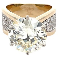 Solitär Kreisförmiger Brillant 8,12ct Diamantring in 14K Gelbgold