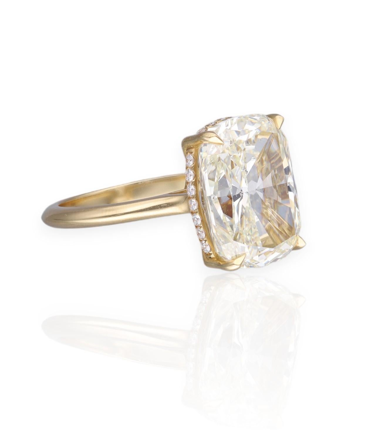 Solitare Cushion Diamond Ring  10.10CT HRD Certified In New Condition For Sale In Burnley, GB