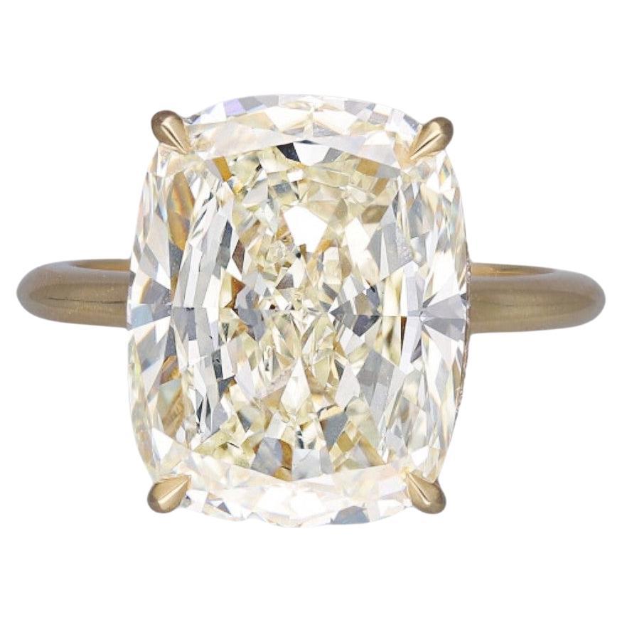 Solitare Cushion Diamond Ring  10.10CT HRD Certified For Sale