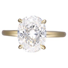 Solitare Oval Diamond Ring 4ct GIA Certified