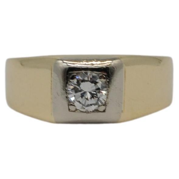 Women's or Men's solitare ring with 0.50ct diamond in 14k gold  For Sale