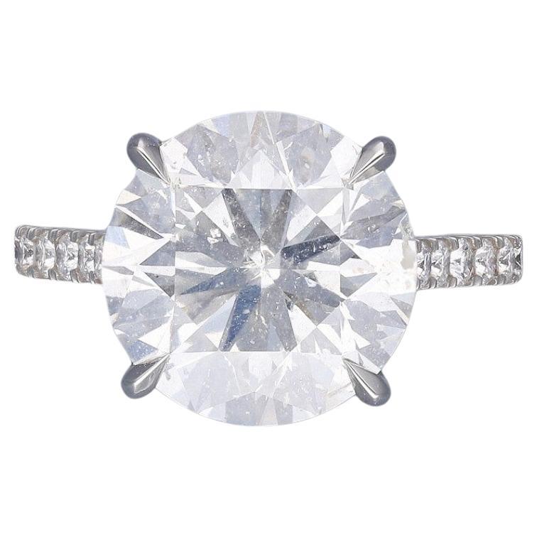 Solitare Round Diamond ring 7ct IGI certified For Sale