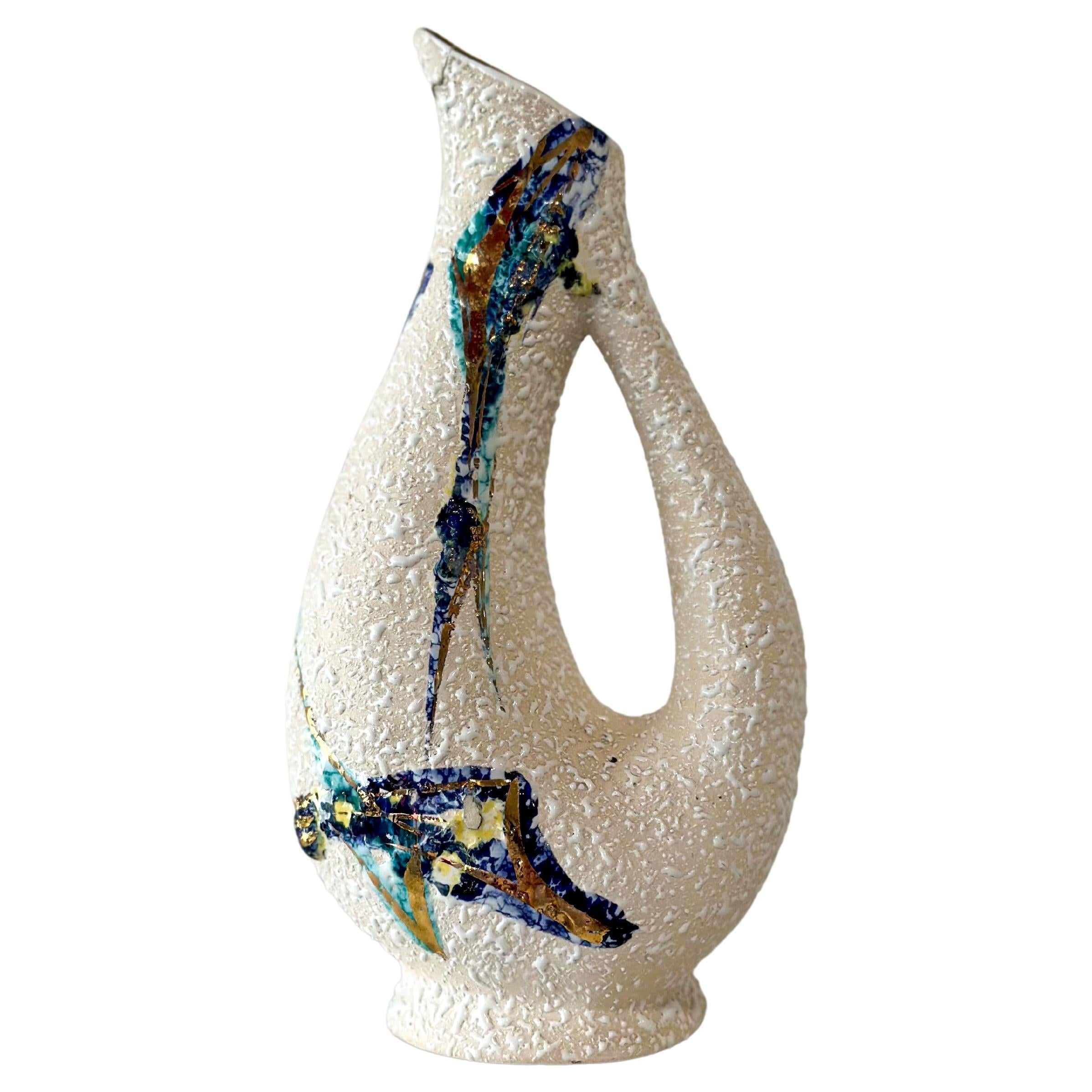 Solitär-Vase/Keramik-Tüll  Moderne brasilianische Keramik, ca. 1960 im Angebot