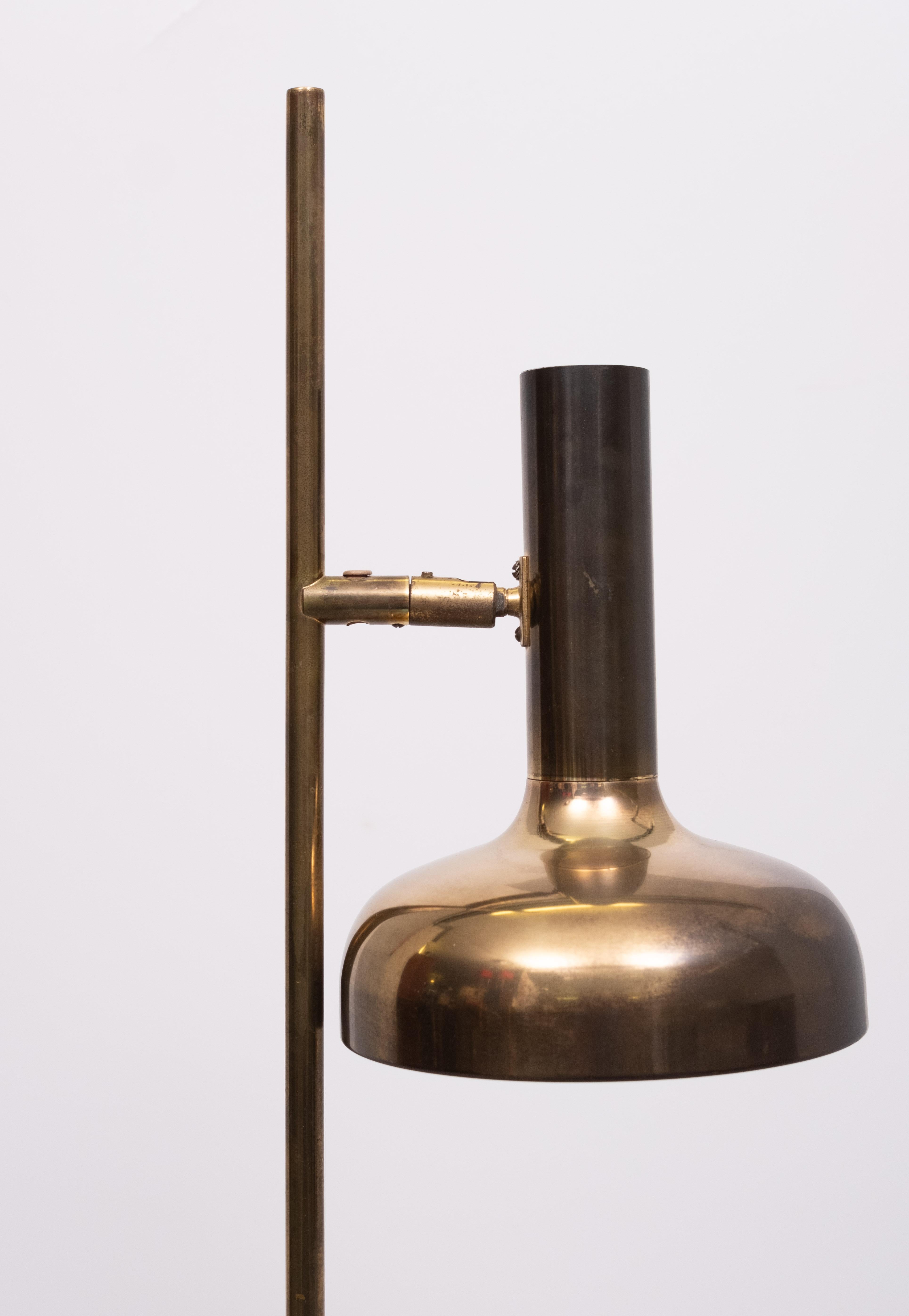 Lampada da terra in ottone Sölken Leuchten. Germania anni '70 In condizioni buone a Den Haag, NL