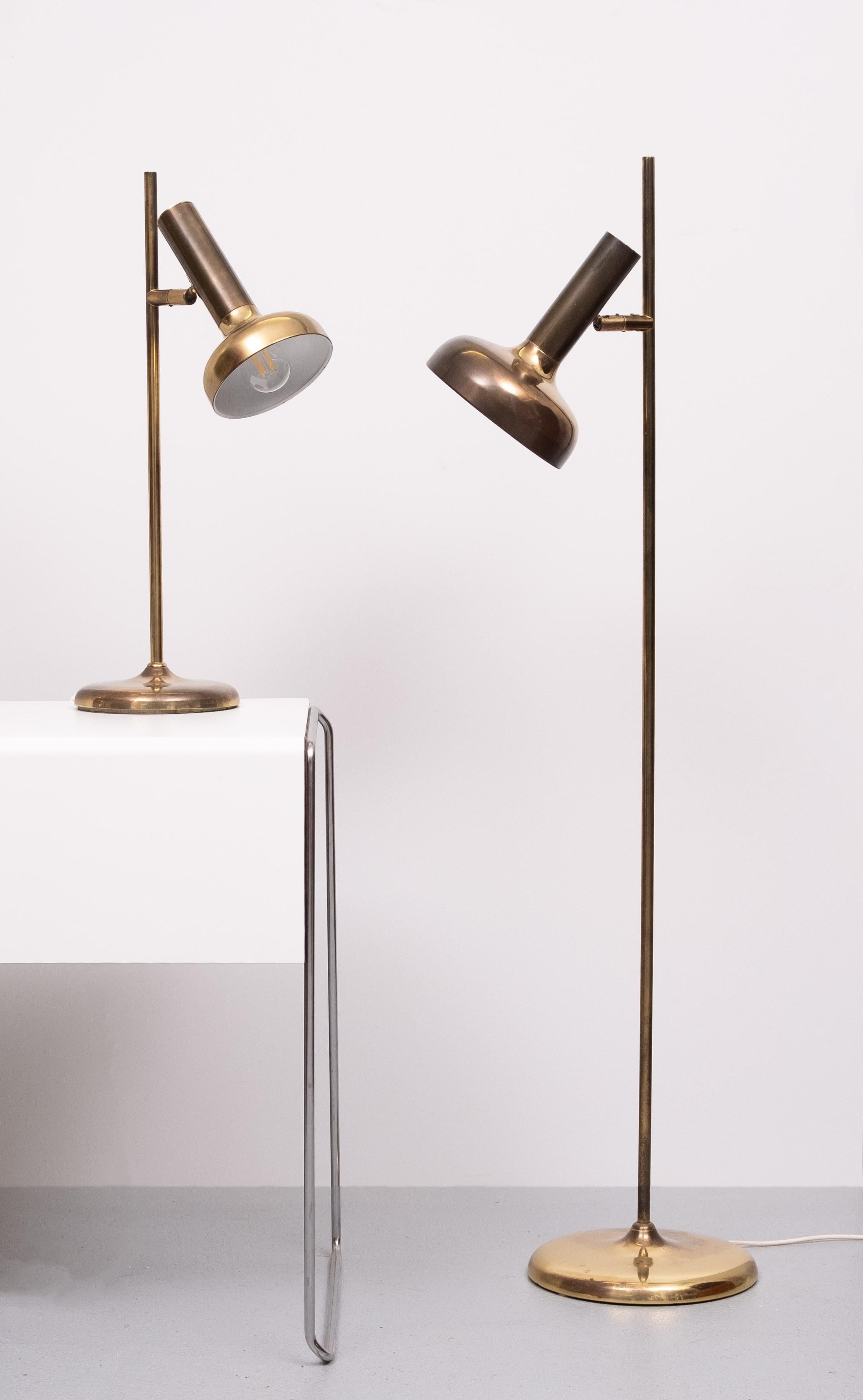 Lampada da terra in ottone Sölken Leuchten. Germania anni '70 1