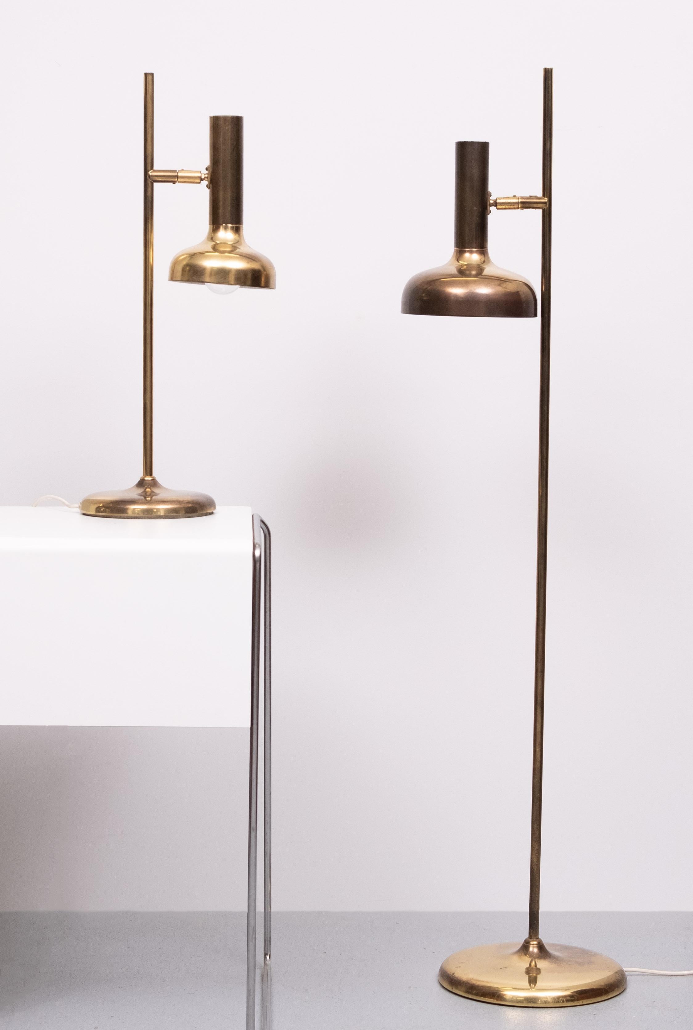 Lampada da terra in ottone Sölken Leuchten. Germania anni '70 2