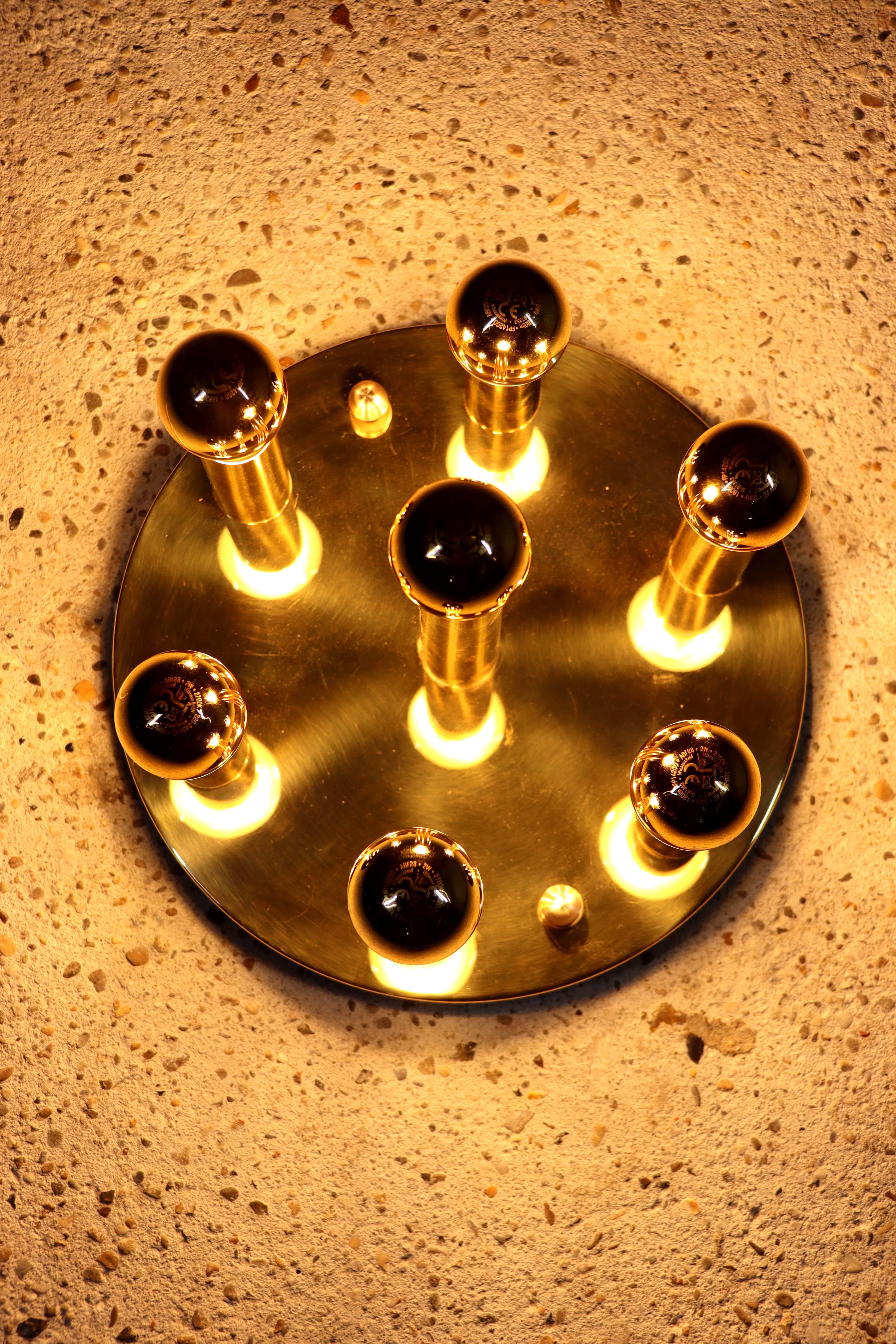 Sölken Leuchten – Ceiling Lamp – Brass – Germany – 1970s For Sale 7