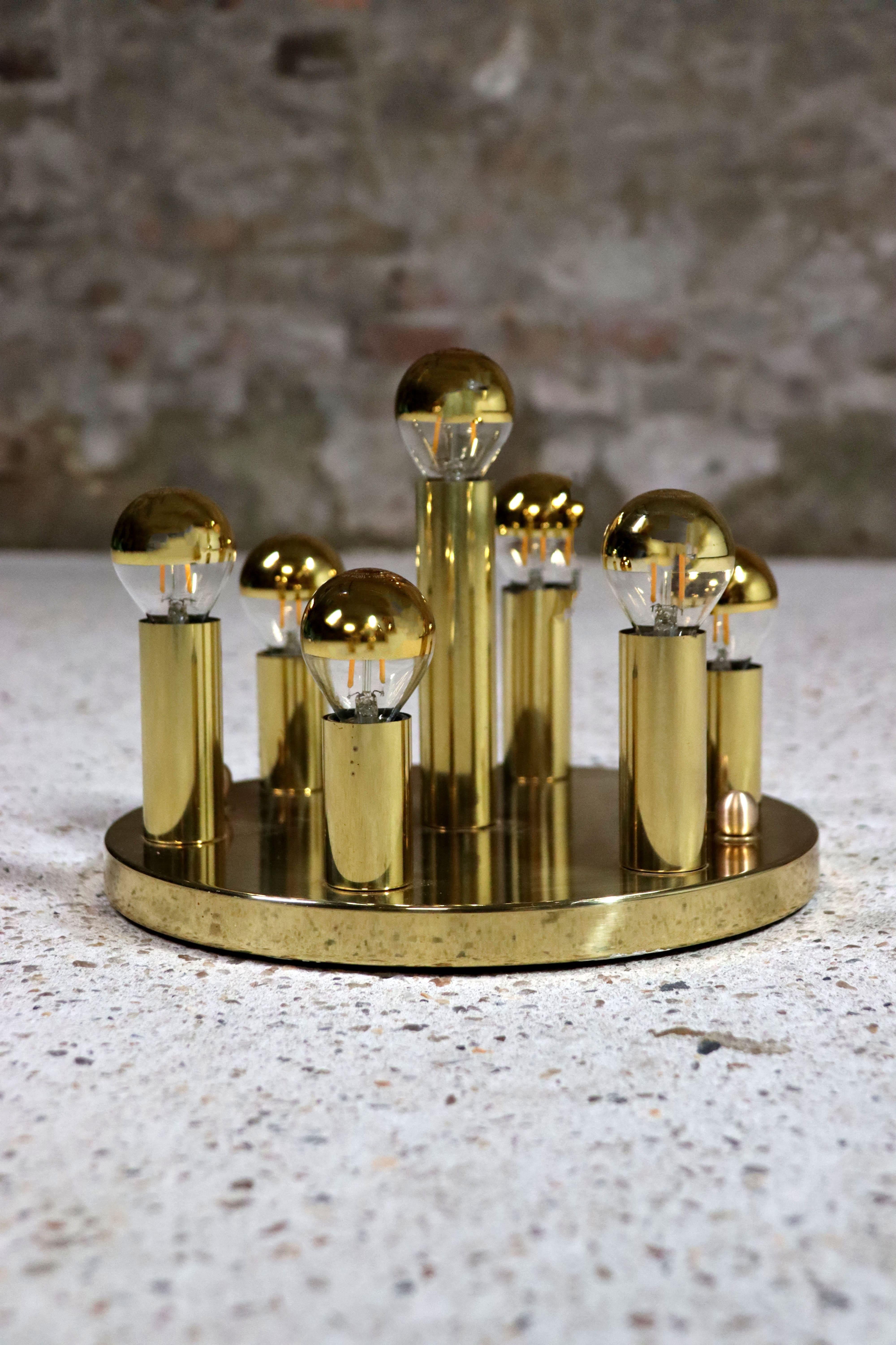 Late 20th Century Sölken Leuchten – Ceiling Lamp – Brass – Germany – 1970s For Sale