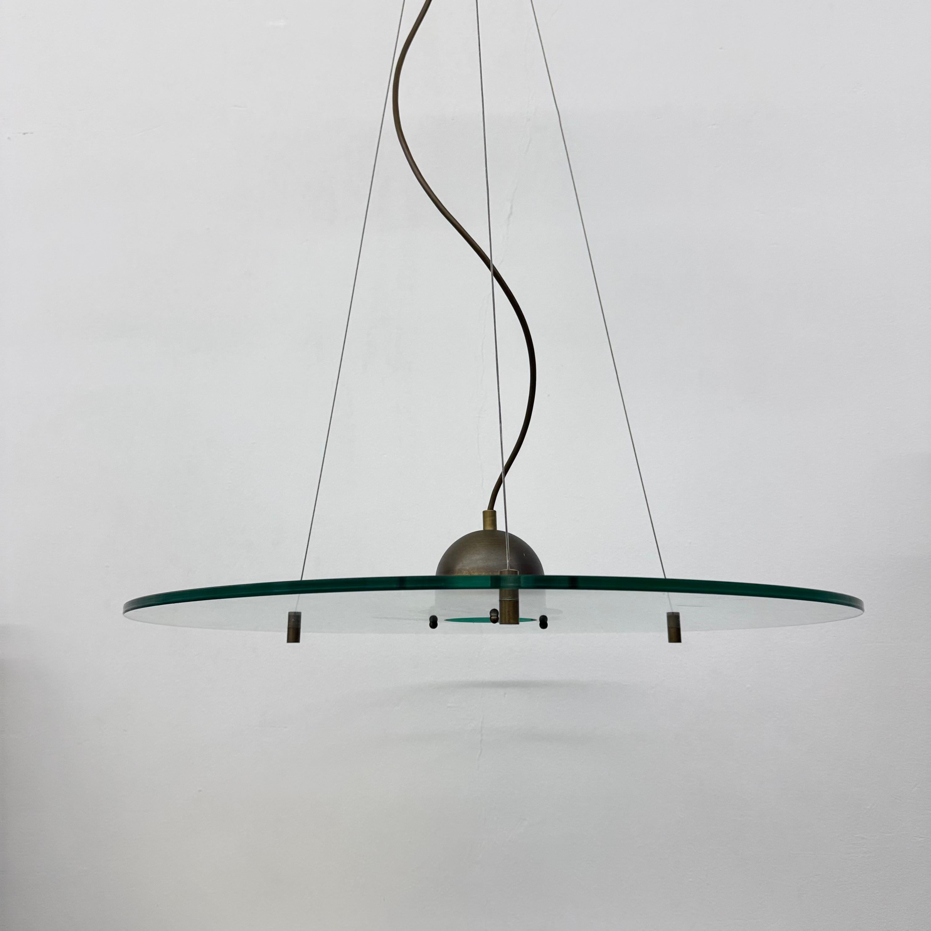 Mid-Century moderno Lampada a sospensione in vetro Sölken Leuchten , anni '70 in vendita