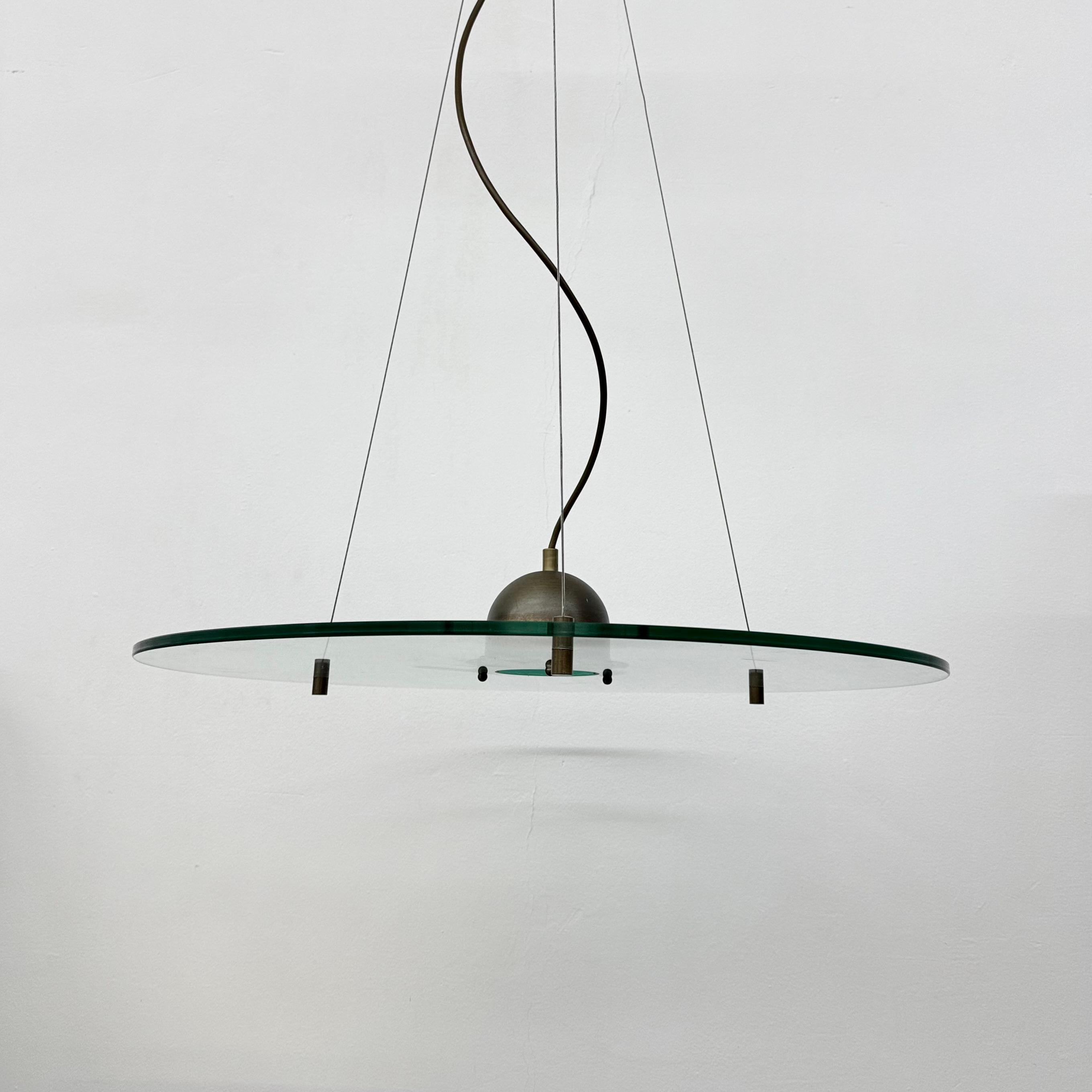 Lampada a sospensione in vetro Sölken Leuchten , anni '70 In condizioni buone in vendita a Delft, NL