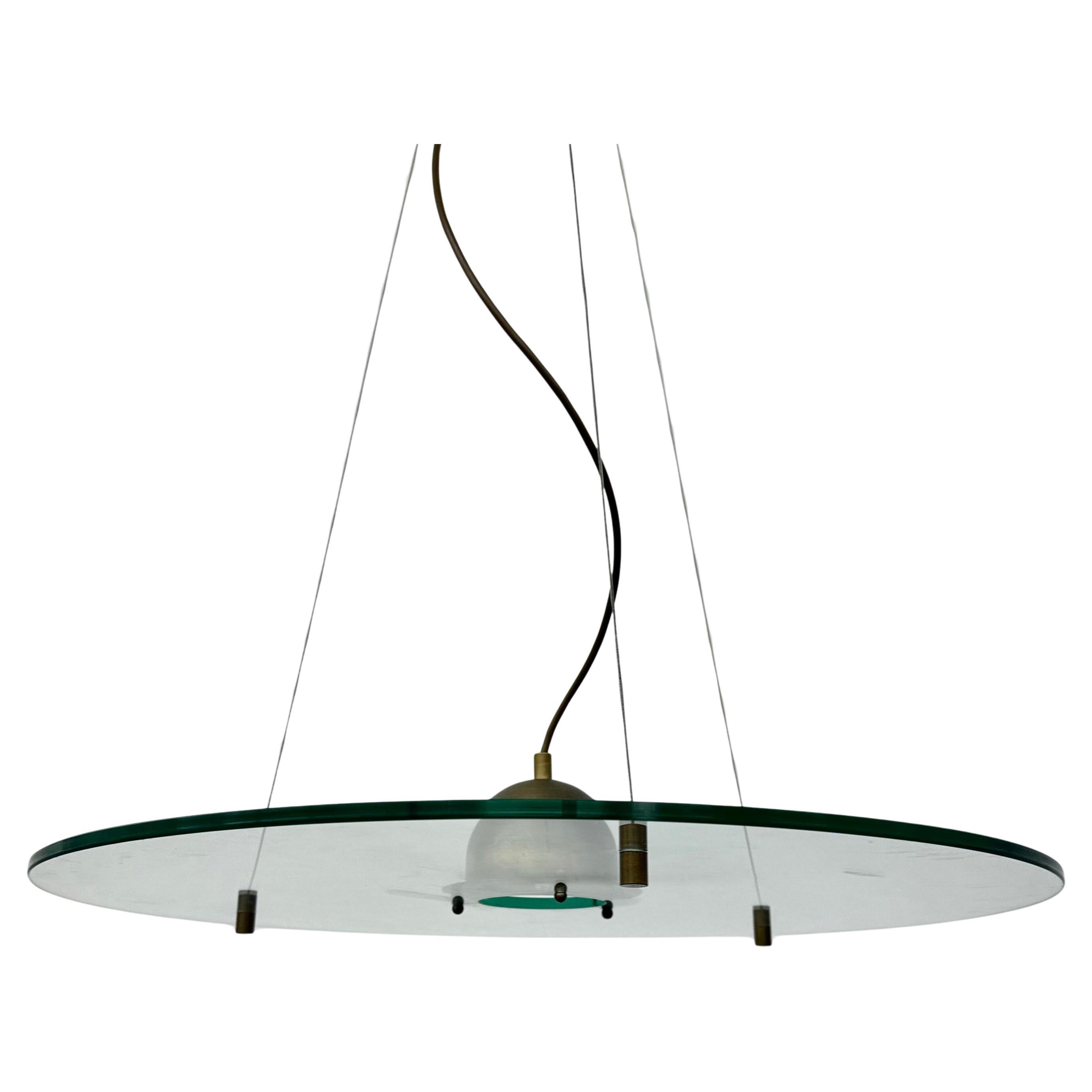 Lampada a sospensione in vetro Sölken Leuchten , anni '70