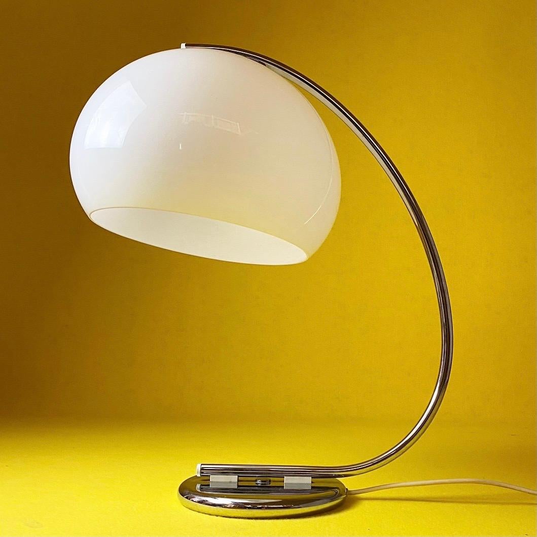 Stem like a bow leads up to the milky white acrylic ball shaped shade. 

This Sölken table lamp is stunning in both elegance and beauty. 

Made in Germany in 1970s and bare close to no signs of usage. 

All original and comes with the Sölken label