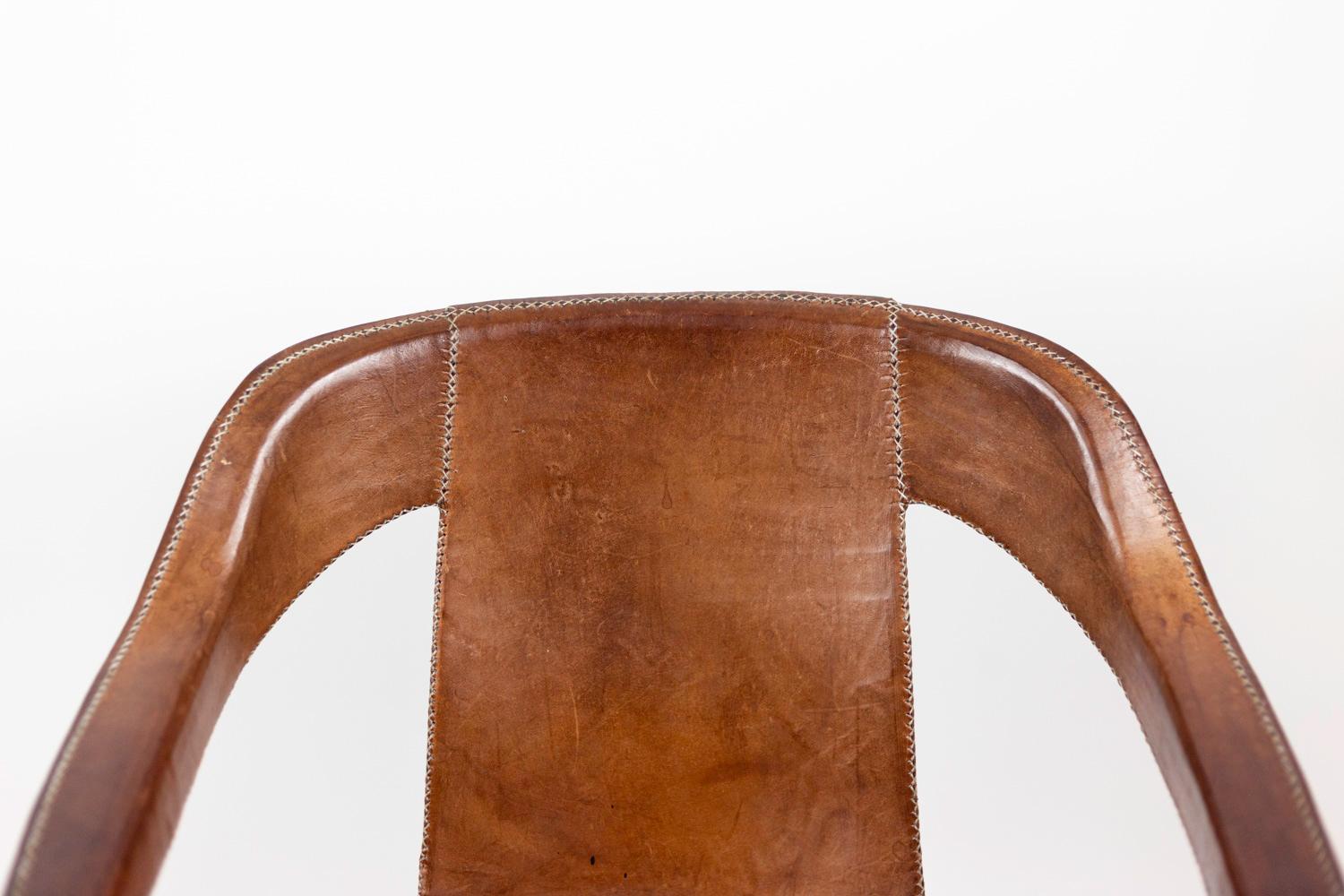 Sol&Luna, Armchair in Brown Leather, Contemporary Work For Sale 4