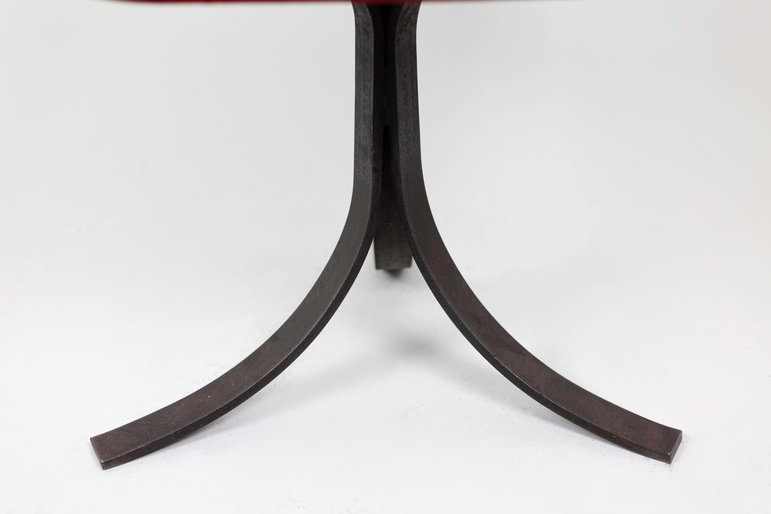 Sol & Luna, Chair in Red Leather and Metal, Contemporary Work 2